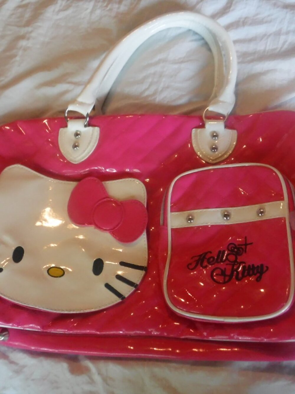 Hello kitty Large Capacity tote Bag For women Y2k Sweet girl PU Leather NO Strap